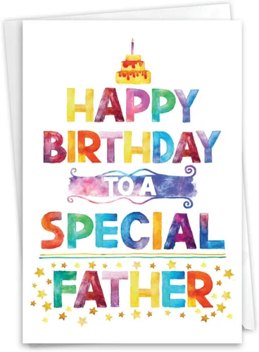 Miniatura 11 de NobleWorks Tarjeta de felicitación de cumpleaños para padre con sobre de 5 x 7 pulgadas (1 tarjeta) Big Happy Birthday Dad C5973BFG