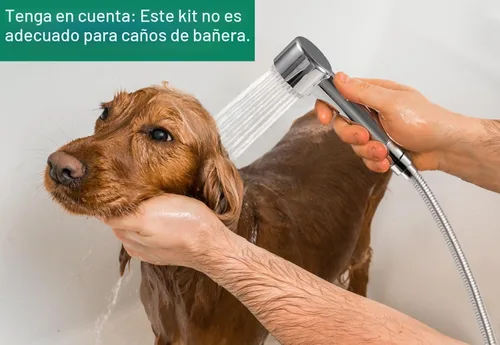 Miniatura 2 de Accesorio de ducha para perros de 3 modos, rociador de mano de alta presión con interruptor de encendido/apagado, desviador de ducha de metal G1/2
