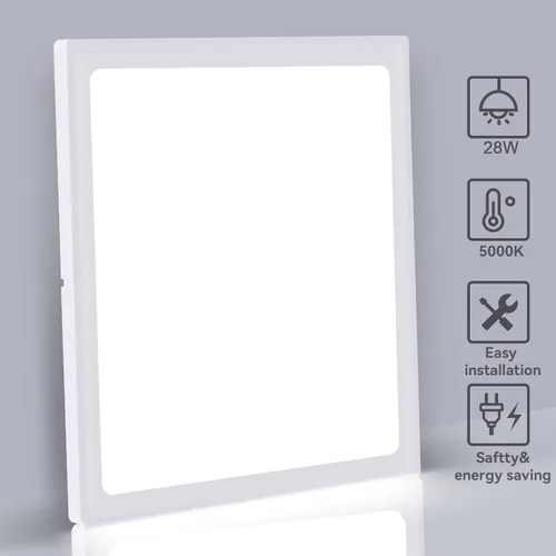 Miniatura 2 de 2Pack Lámpara de techo empotrada de 12 pulgadas 28W LED, lámpara de techo cuadrada de 3200LM 6000K blanca delgada de panel plano, lámpara de techo