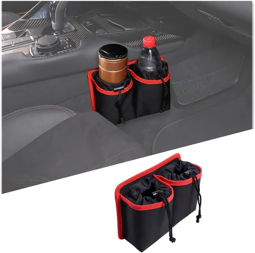 Bolsa de almacenamiento para taza de agua de automóvil apta para Toy@ta Supra GR A90 A91 MK5 2019-2024, bolsa de almacenamiento lateral para el lado