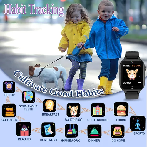 Miniatura 8 de Reloj inteligente para niños de 4 a 12 años, 26 juegos de rompecabezas, cámara HD, reproductor de música de video, podómetro, linterna, cronómetro