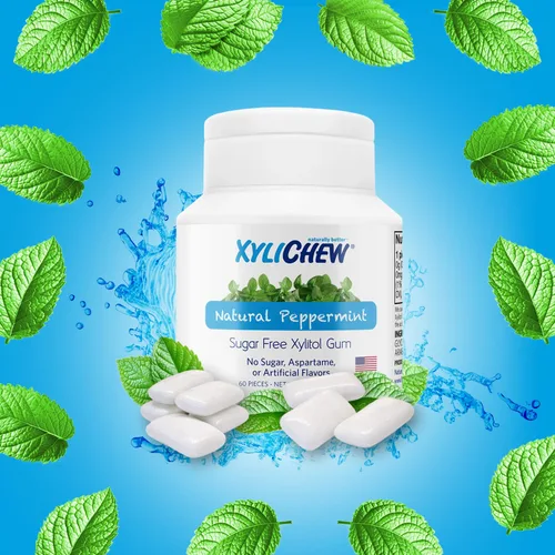 Miniatura 3 de Xylichew - Goma de mascar 100% xilitol, sin OMG, sin aspartamo, sin gluten y sin azúcar, cuidado bucal natural, alivia el mal aliento y la boca seca