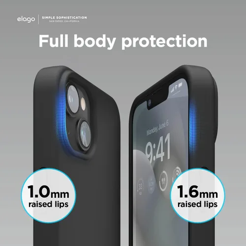 Miniatura 6 de elago Compatible con Funda para iPhone 14, Funda de Silicona Líquida, Cubierta Protectora de Cuerpo Completo, Resistente a Golpes, Diseño Delgado