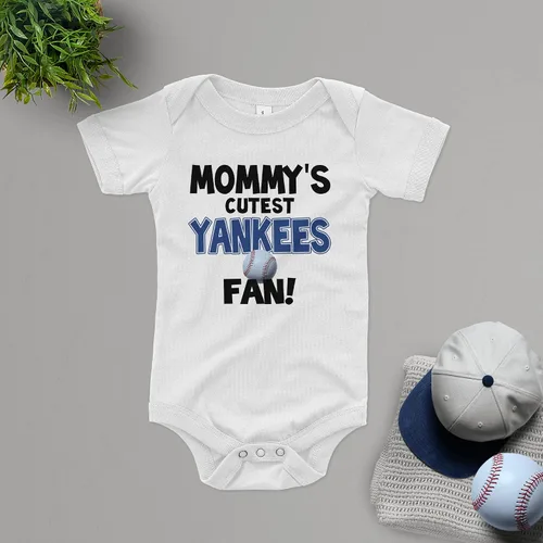 Miniatura 6 de NanyCrafts Baby Mommy's Cute Yankees - Mameluco para fanáticos de los Yankees