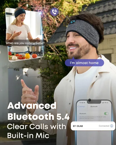 Miniatura 5 de Audífonos para Dormir con Diadema Bluetooth, Audífonos para Dormir con Diadema Deportiva, Audífonos para Dormir de Larga Duración con Altavoces