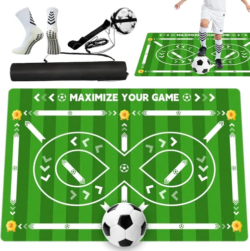 Alfombrilla de entrenamiento de fútbol, alfombrilla de entrenamiento de juego de pies antideslizante para mejorar el control del balón y el