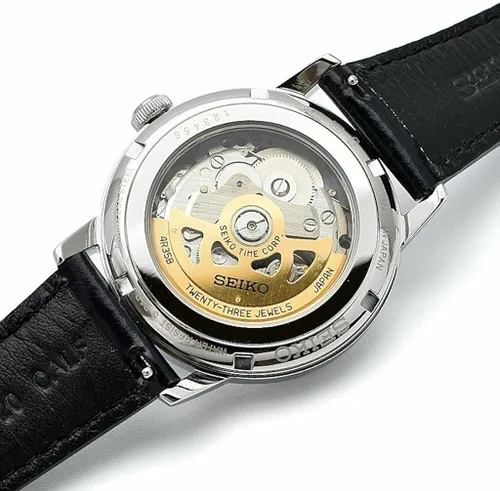 Miniatura 4 de Seiko Reloj automático para hombre Presage con esfera azul SRPE43J1, Blanco, Correa