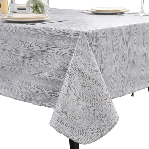 Miniatura 13 de Pioggia Mantel de vinilo con parte trasera de franela, impermeable, a prueba de aceite, mantel de PVC, cubierta de mesa de plástico lavable a prueba