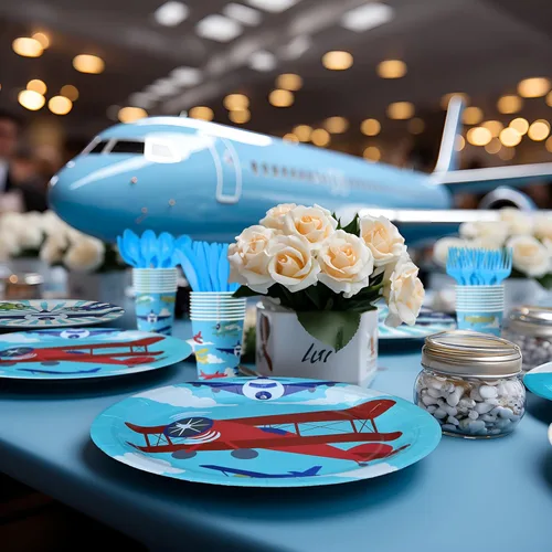 Miniatura 5 de Decoraciones de fiesta de avión - Platos, servilletas, vajilla y recuerdos - Sirve a 20 invitados
