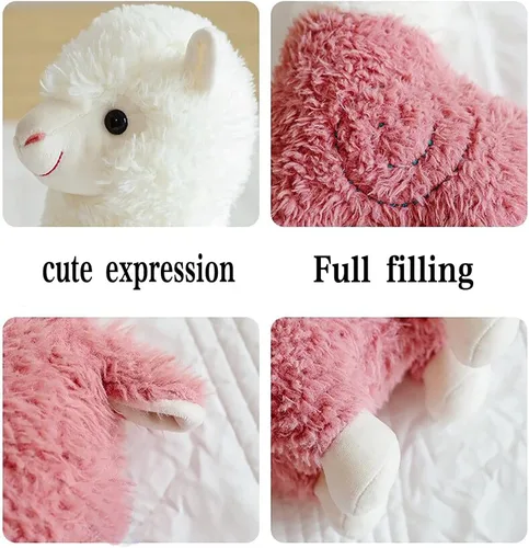 Miniatura 6 de YUKOUQIAN Animal de Peluche de Llama Lindo Juguete de Alpaca de Felpa de 9.8 Pulgadas para Niñas y Niños 2 Piezas (Alpaca)