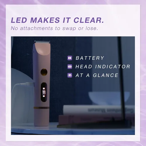 Miniatura 7 de Recortadora de bikini para mujer, recortadora eléctrica de doble cabezal para áreas sensibles, pantalla de batería LED, IPX7, peluquero recargable