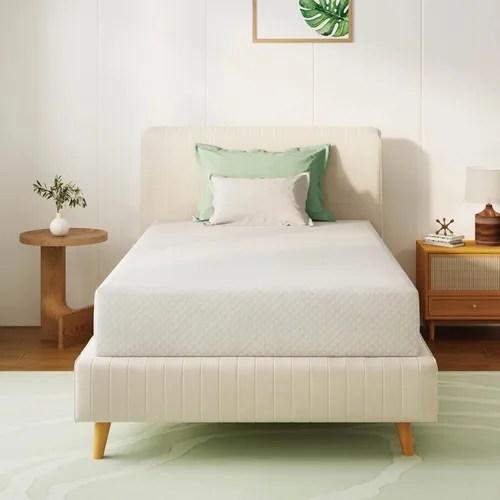 Miniatura 12 de Colchón de espuma viscoelástica de té verde de 8 pulgadas para un sueño fresco y alivio de presión, sin fibra de vidrio, funda extraíble lavable