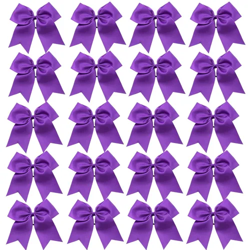Miniatura 14 de 20 piezas lazos grandes de 8" para porristas para niñas, hechos a mano, cinta grosgrain, accesorios para el cabello para adolescentes, niñas