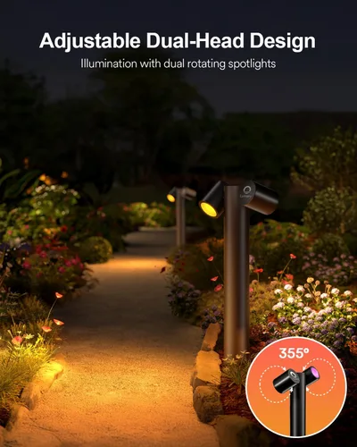 Miniatura 2 de Luces de Camino Inteligentes Lumary Pro 700LM, Luces de Paisaje RGBAICW con Cambio de Color con 8 Focos Ajustables de 355° IP65 Impermeables