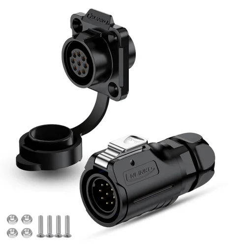Miniatura 26 de CNLINKO Conector Circular de Panel IP68 M16 de Plástico de 3 Pines Macho y Hembra Eléctrico Impermeable Arnés de Cables Automático Soldadura