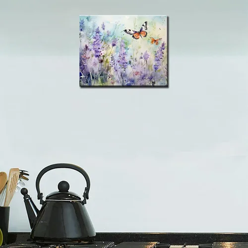 Miniatura 3 de Tucocoo Kits de pintura de paisaje lavanda por números, lienzo de 16 x 20 pulgadas, pintura al óleo digital para adultos con pinceles y pigmento
