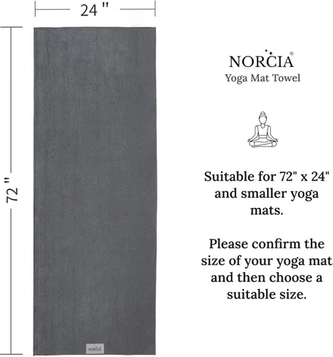 Miniatura 2 de Toalla de yoga, toalla antideslizante para esterilla de yoga caliente con bolsillos en las esquinas, 100% microfibra, tamaño esterilla de 24 x 72