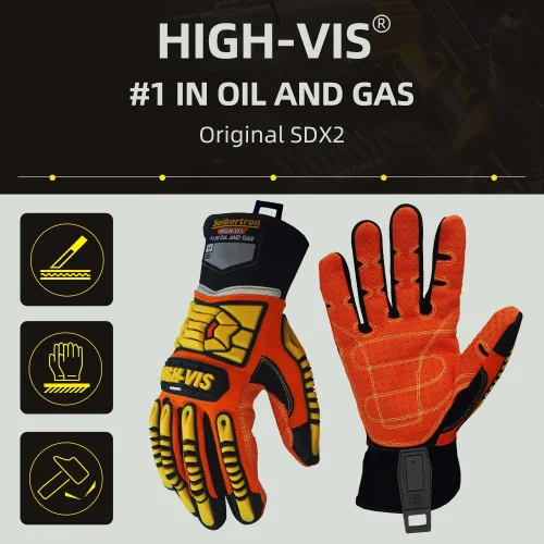 Miniatura 2 de Seibertron Guantes de aceite y gas de rescate de seguridad resistentes a los cortes, resistentes a los cortes, mecánicos antiimpactos, serie