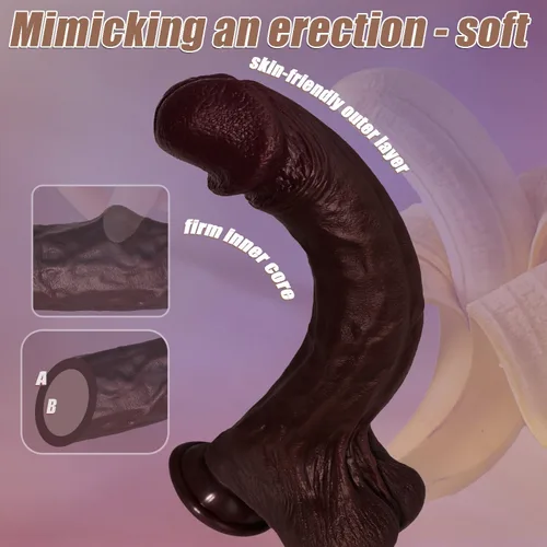 Miniatura 6 de Consolador negro realista de 9 pulgadas, consoladores anales gruesos y suaves, 100% silicona de grado alimenticio con ventosa, juguetes sexuales