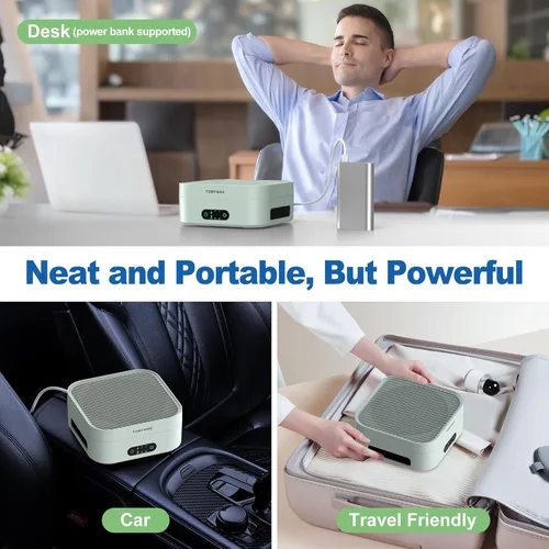 Miniatura 9 de H13 Purificadores de aire para el hogar, 600 pies cuadrados, purificador de aire True HEPA con cable USB para mascotas, polvo, caspa, polen, olor