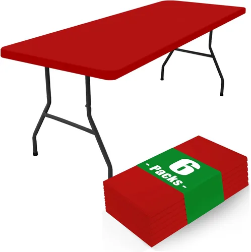 Miniatura 28 de Moosfor Paquete de 6 manteles cuadrados de elastano, manteles elásticos ajustables para pícnic, cubierta de mesa de patio elástica lavable para Negro