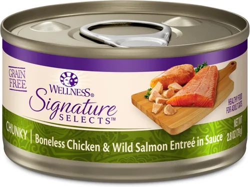 Miniatura 32 de Wellness CORE Signature Selects - Alimento húmedo enlatado triturado para gatos adultos, natural, rico en proteínas, sin granos, receta de entrada