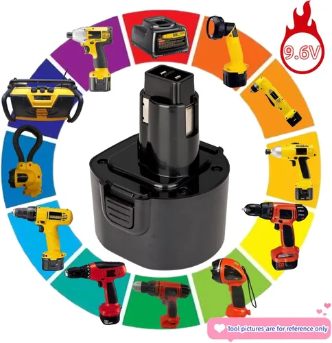 Miniatura 3 de 1.3Ah compatible con Black and Decker o DEWALT 9.6V batería NiCad repuesto (etiqueta de capacidad real) BTP1056 A9251 PS120 PS310 PS3350 CD9600