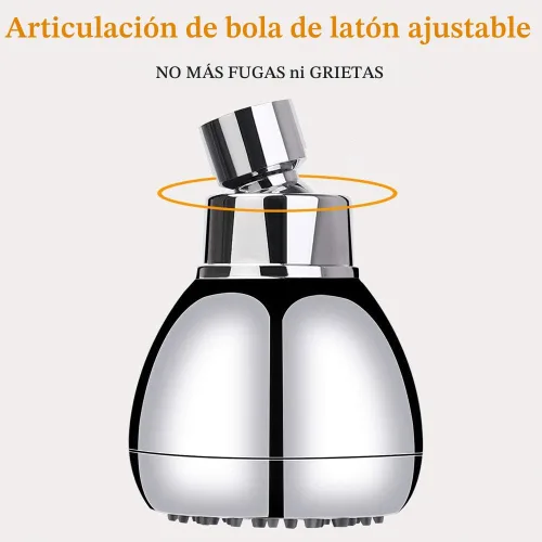 Miniatura 2 de Aisoso Cabezal de ducha de alta presión de 3 pulgadas, antifugas, antiobstrucción, alcachofa de ducha fija cromada con junta de bola giratoria