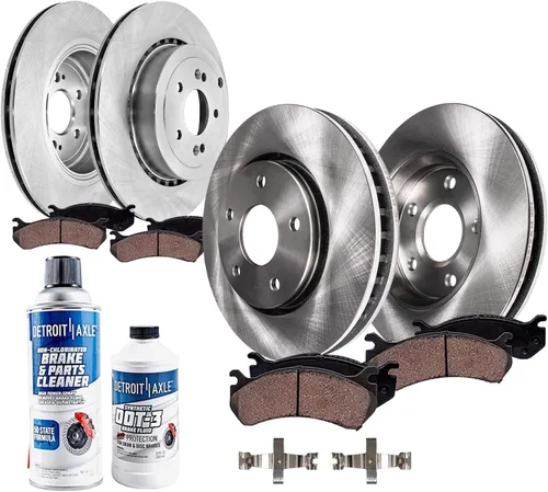Miniatura 19 de Detroit Axle - Kit de frenos para Toyota Camry 2005-2006 [modelos XLE SE], frenos de disco Rotores Pastillas de freno de cerámica Reemplazo: 11.65