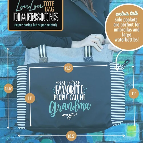 Miniatura 14 de Brooke & Jess Designs Bolso de mano para la abuela – Bolso de lona resistente con cremallera y bolsillo interior para la abuela para uso diario