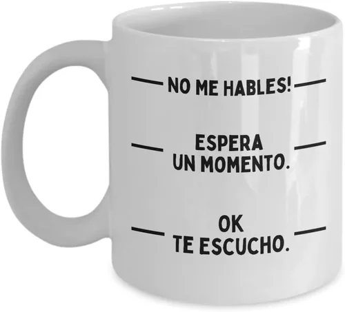 Regalos divertidos de taza de café, tazas de café para mujer Taza divertida No Hables tazas de café 12 oz de vidrio, taza de café divertida Rega