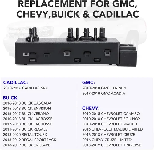 Miniatura 4 de 25974714 Interruptor de asiento eléctrico para el lado del conductor Compatible con Chevy Malibu Camaro Equinox Malibu GMC Acadia Terrain Buick