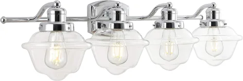 Miniatura 9 de JONATHAN Y Lámpara LED cromada de 7 pulgadas, lámpara de tocador LED de mediados de siglo para baño, cocina, pasillo, pantalla de vidrio