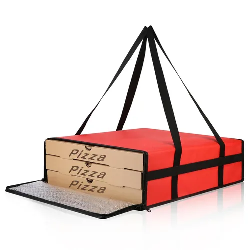 Miniatura 12 de Bodaon Bolsa aislante para entrega de pizza, 20 x 20 x 6 pulgadas, bolsas calentadoras de pizza para llevar calientes, bolsa térmica para catering