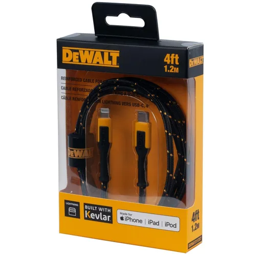 Miniatura 9 de DEWALT Cable USB a Lightning de alta resistencia [certificado Apple MFi] cargador duradero para iPhone, cables Lightning, cable de carga rápida
