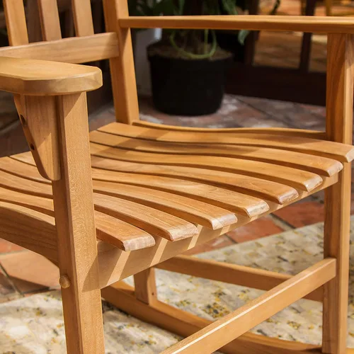 Miniatura 4 de Cambridge Casual Brookside - Juego de 2 mecedoras de teca para exteriores, teca natural