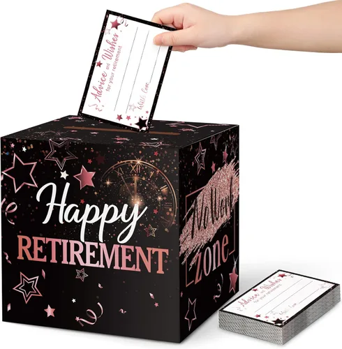 Miniatura 9 de Funrous 51 cajas de tarjetas de jubilación, tarjetas de consejos y buenos deseos para mujeres y hombres, decoraciones de fiesta de jubilación