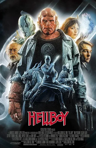 Hellboy 2004 - Póster vintage de reimpresión – Libro de cómics de superhéroes para decoración del hogar (11 x 17 pulgadas)