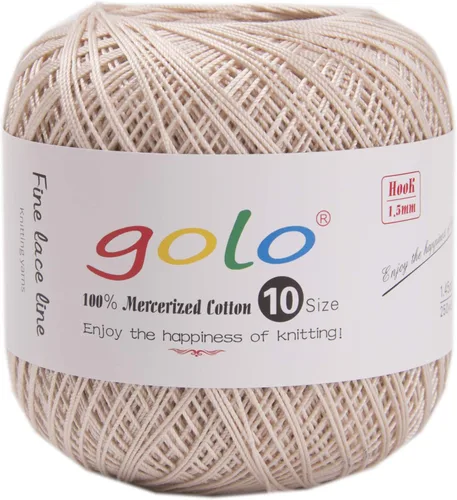 Miniatura 74 de Golo - Bolas de hilo para crochet de algodón tamaño 10, color algodón para crochet D-Fresa D078-fresa