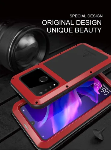 Miniatura 7 de Funda para Huawei P30 Lite, Armor Tank Aluminio Metal Gorilla Glass a prueba de golpes Militar resistente Funda protectora rígida para Huawei P30