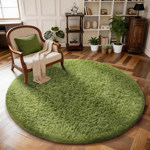 Miniatura 109 de Ophanie Alfombra Verde de Césped, Alfombras de Área para Dormitorio, Alfombra Shag Esponjosa de 4x6 pies, Suave Peluda Afelpada Linda para Niños 7