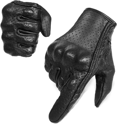 Miniatura 7 de Guantes de motocicleta de piel de cabra de dedo completo con pantalla táctil, para hombre y mujer, sin perforaciones, tallas S, M, L, XL y XXL