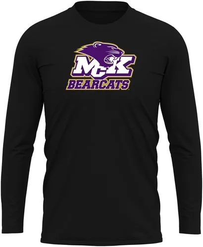 Miniatura 156 de Camisa deportiva de manga larga oficial de la NCAA Collegiate para hombre, colección negra con logotipo primario