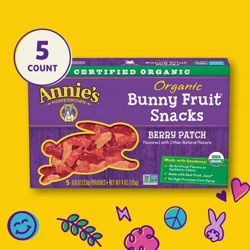 Miniatura 7 de Annie's Bocadillos orgánicos de frutas de conejito, sin gluten, 5 bolsas, 4 onzas (paquete de 10)