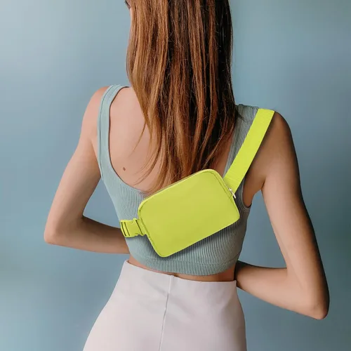 Miniatura 100 de Riñonera cruzada para mujeres y hombres, bolsa para cinturón para senderismo con correa ajustable, riñonera para correr, entrenamiento, deportes