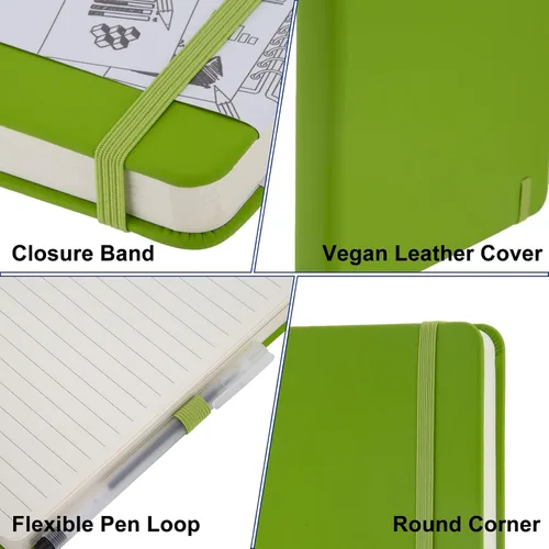 Miniatura 6 de Paquete de 12 cuadernos rayados, cuadernos A5 de tapa dura de 192 páginas, diario de papel grueso de 100 GSM, 8.3 x 5.7 pulgadas, diarios