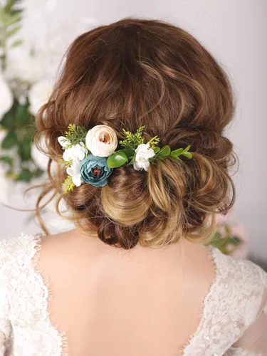 Miniatura 2 de Kercisbeauty Juego de 3 horquillas para el pelo de novia con perlas y perlas, accesorios para el cabello para fiesta de noche (paquete de 3)