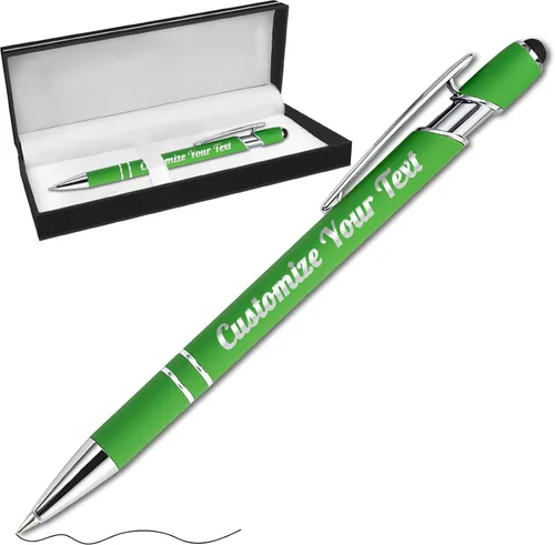 Miniatura 22 de Hasta 500 bolígrafos personalizados a granel con lápiz capacitivo, grabado, juego de bolígrafos con tu nombre, texto para mujeres de negocios