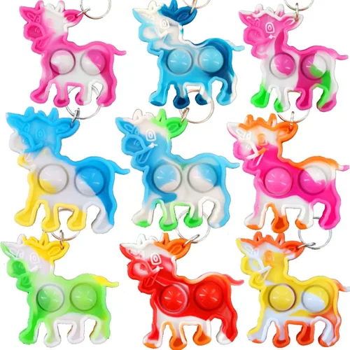 Paquete de 24 mini juguetes para ansiedad de vaca a granel para niños y niñas, suministros de fiesta de cumpleaños y premios de recompensas para