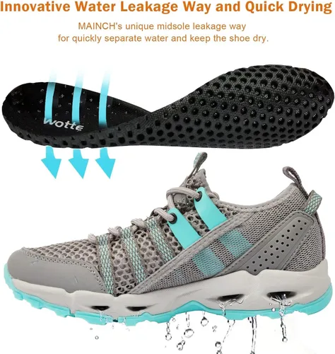 Miniatura 3 de MAINCH Zapatos acuáticos de senderismo para mujer de secado rápido para deportes al aire libre